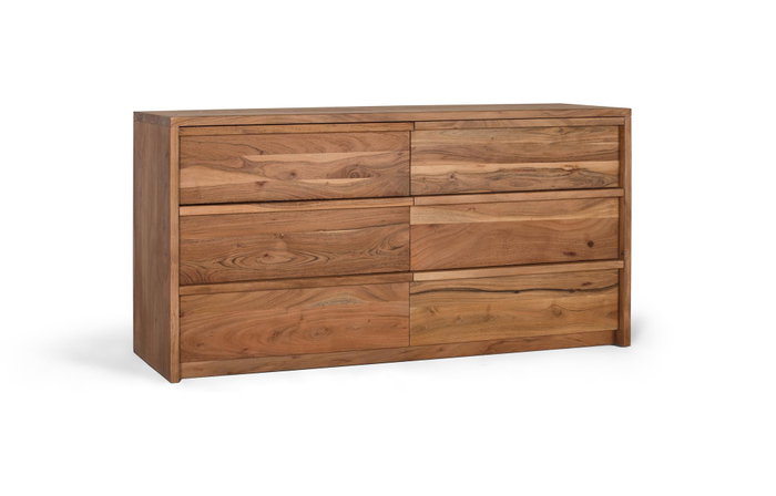 GINER Y COLOMER Aparador de seis cajones en madera de acacia natural